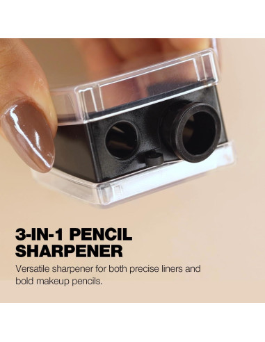 Sacapuntas Cosmético Palladio Doble Barril Acero Inoxidable