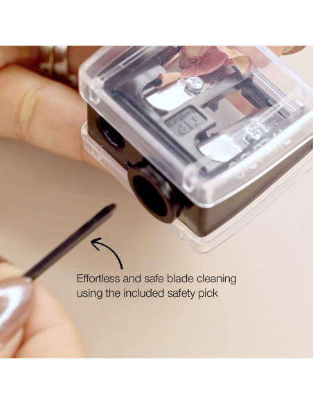 Sacapuntas Cosmético Palladio Doble Barril Acero Inoxidable