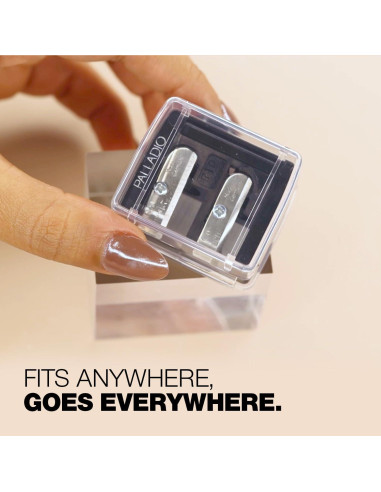 Sacapuntas Cosmético Palladio Doble Barril Acero Inoxidable