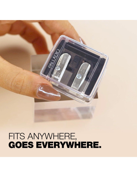 Sacapuntas Cosmético Palladio Doble Barril Acero Inoxidable