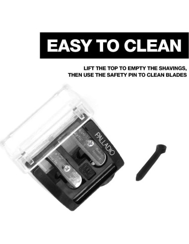 Sacapuntas Cosmético Palladio Doble Barril Acero Inoxidable