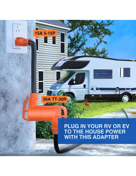 Adaptador de Corriente Nilight 15A a 30A 110V Cobre 10 AWG Adaptador de Corriente Nilight 15A a 30A 110V Cobre 10 AWG