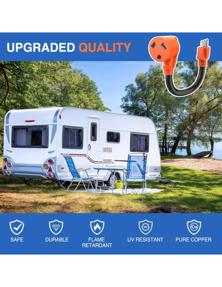 Adaptador de Corriente Nilight 15A a 30A 110V Cobre 10 AWG Adaptador de Corriente Nilight 15A a 30A 110V Cobre 10 AWG