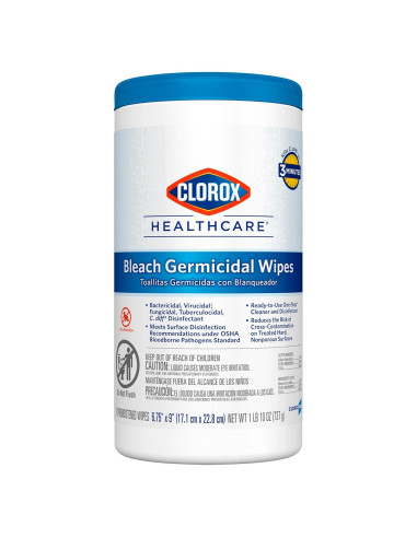 Toallitas Germicidas Clorox Healthcare 70 Unidades 17.1x22.9 cm