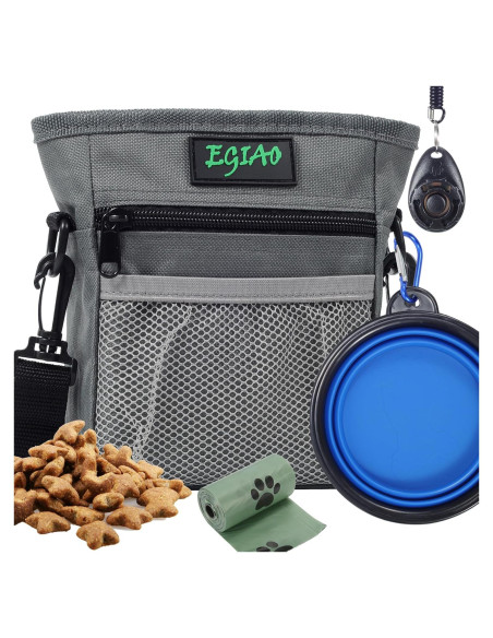 Bolsa de Golosinas para Perros Egiao, Cierre Magnético Gris Bolsa de Golosinas para Perros Egiao, Cierre Magnético Gris