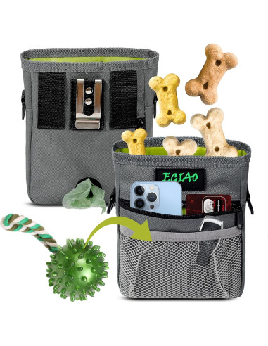 Bolsa de Golosinas para Perros Egiao, Cierre Magnético Gris