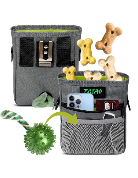 Bolsa de Golosinas para Perros Egiao, Cierre Magnético Gris Bolsa de Golosinas para Perros Egiao, Cierre Magnético Gris