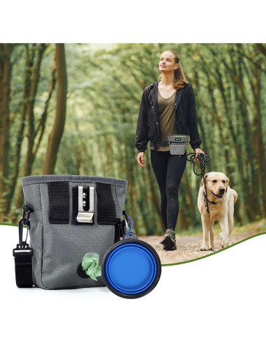 Bolsa de Golosinas para Perros Egiao, Cierre Magnético Gris