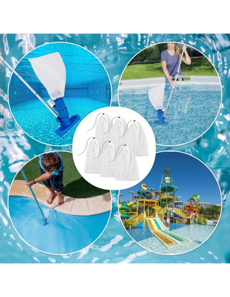6 Bolsas de Filtro de Malla para Aspiradora de Piscina - Nylon 6 Bolsas de Filtro de Malla para Aspiradora de Piscina - Nylon