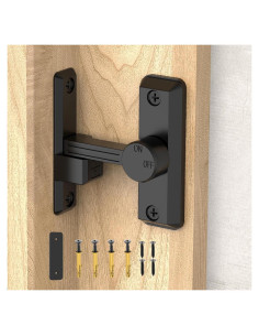 Cerradura Deslizante de Puerta Mixizigoz 90/180 Grados Zinc Negro