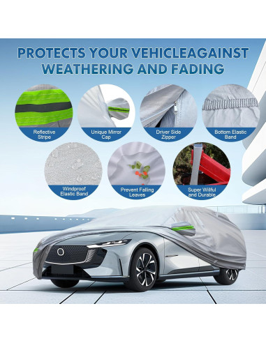 Funda Completa para Coche KEYOOG 6 Capas Impermeable 478-503 cm