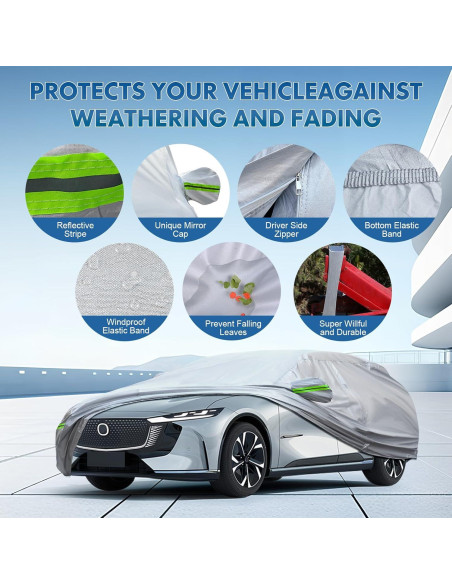 Funda Completa para Coche KEYOOG 6 Capas Impermeable 478-503 cm