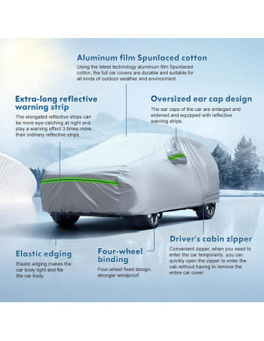 Funda Completa para Coche KEYOOG 6 Capas Impermeable 478-503 cm