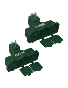 Adaptador de Enchufe de Pared Elecan Verde 2 Paquete 3 Salidas