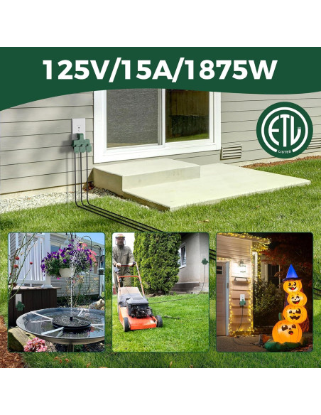 Adaptador de Enchufe de Pared Elecan Verde 2 Paquete 3 Salidas