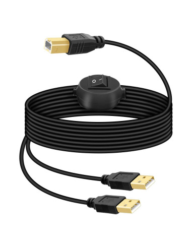 Cable Divisor USB 2 en 1 RIIEYOCA 4.5M con Interruptor