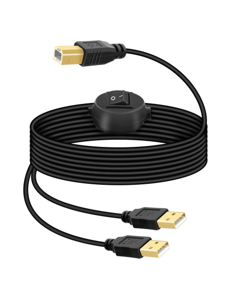 Cable Divisor USB 2 en 1 RIIEYOCA 4.5M con Interruptor