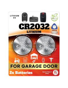 Baterías CR2032 de Litio - Paquete de 2 para Abridores de Garaje