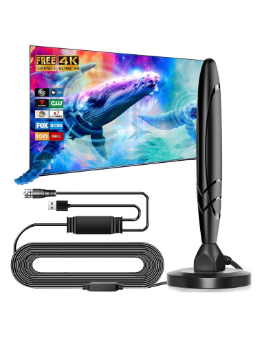 Antena HDTV Amplificada Interior Genérico 1080p 4K 6.1m