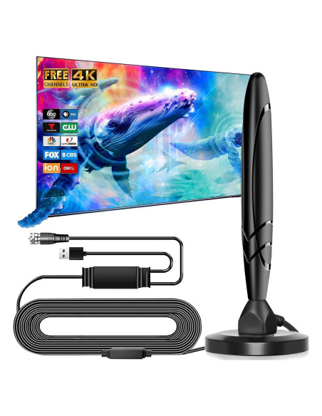 Antena HDTV Amplificada Interior Genérico 1080p 4K 6.1m