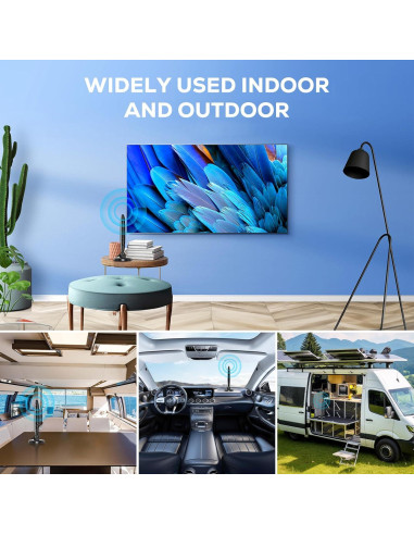 Antena HDTV Amplificada Interior Genérico 1080p 4K 6.1m