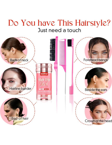 Set de Barra de Cera para Cabello Goiple 75g + Cepillos 4pcs