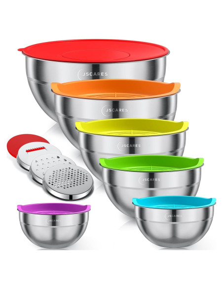 Juego de Tazones de Mezcla JSCARES 9 Piezas Acero Inoxidable Juego de Tazones de Mezcla JSCARES 9 Piezas Acero Inoxidable