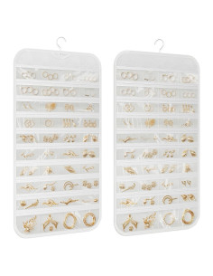 Organizador de Joyería Colgante DonYeco 80 Bolsillos Blanco