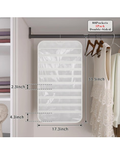 Organizador de Joyería Colgante DonYeco 80 Bolsillos Blanco 2