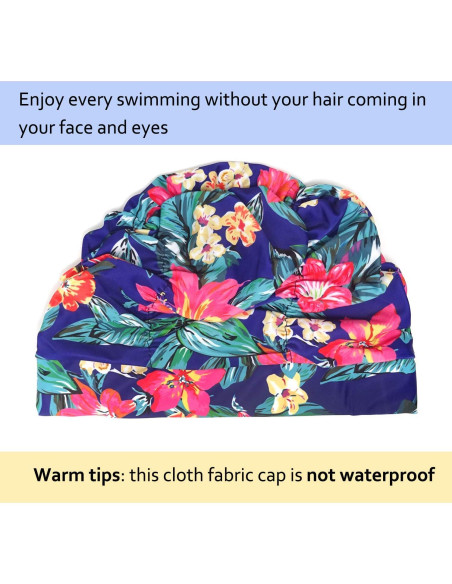 Gorro de natación plisado Honbay para cabello largo - Canna