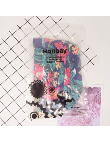 Gorro de natación plisado Honbay para cabello largo - Canna