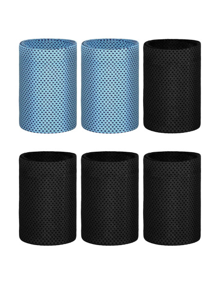 3 Pares Muñequera de Enfriamiento Gj para Mujeres - Azul y Negro