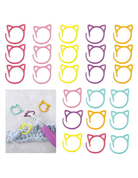 24 Marcadores de Puntos de Tejido Xinjoduz Multicolor Metal