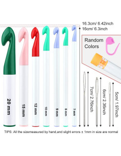 Juego de Ganchillos Ergonómicos MORFEN 7 Piezas 7-20mm 2