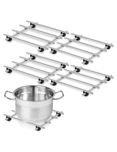 Set de 4 Soportes de Acero Inoxidable Hicarer 18x18 cm