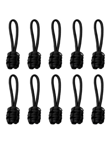 10 Tiradores de Cremallera de Nylon Tejidos Honbay - Negro