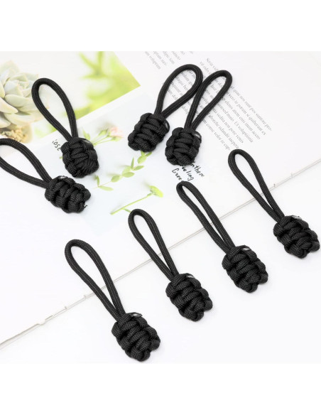 10 Tiradores de Cremallera de Nylon Tejidos Honbay - Negro