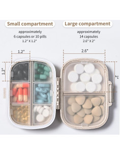 Organizador de Pastillas de Viaje BATHRINS 8 Compartimentos 2