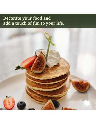 100 Palillos de Bambú Natural 11.94 cm KTOJOY para Aperitivos