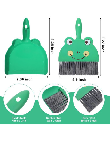 Juego de Mini Escoba y Recogedor Tyqour Verde 23.5x17cm