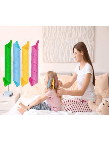 48 Rulos para Cabello Sin Calor Nerjan 30 cm - Espiral y Onda