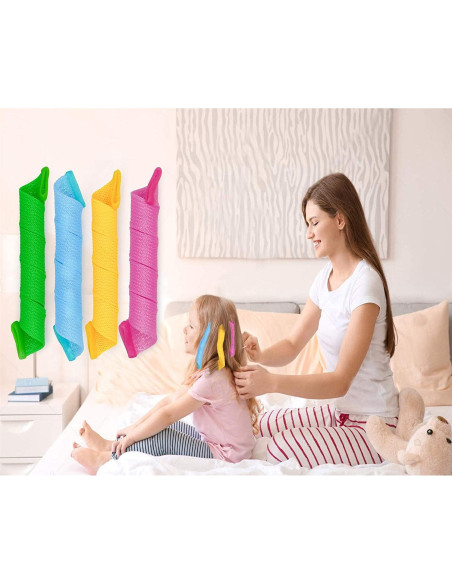 48 Rulos para Cabello Sin Calor Nerjan 30 cm - Espiral y Onda