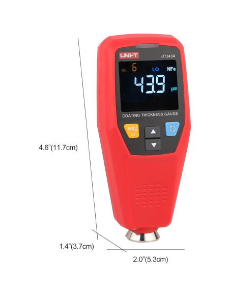 Medidor de Espesor de Pintura UNI-T UT343A 0-1750um EBTN