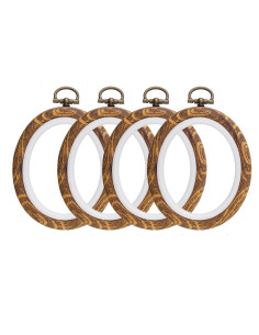 Aros de Bordado Ovalados Semetall 4pcs 60x75mm Imitación Madera