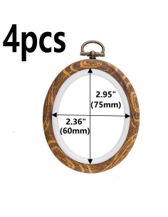 Aros de Bordado Ovalados Semetall 4pcs 60x75mm Imitación Madera 2