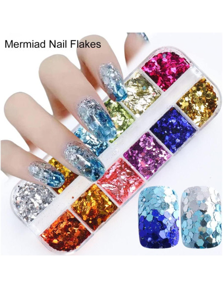 Kit de Purpurina Holográfica UARUOGP 2 Cajas 24 Colores Uñas