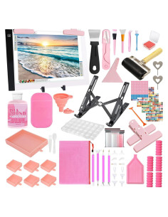 Kit de Accesorios de Arte de Diamante XEUZK A4 con Luz LED