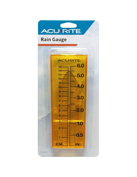Pluviómetro AcuRite 00840A1 Amarillo Resistente a la Intemperie