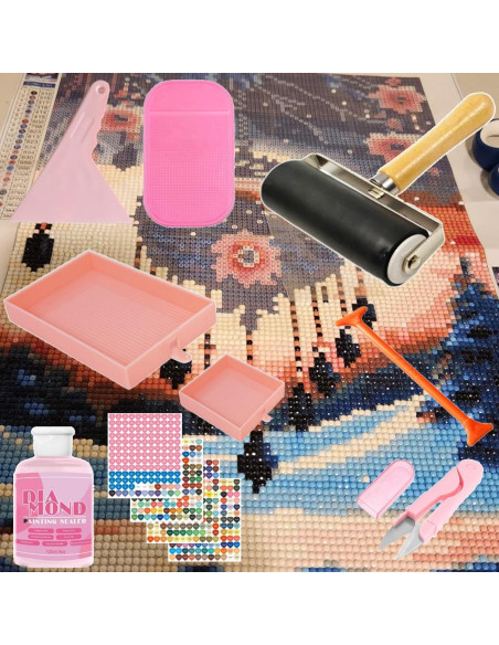 Kit de Accesorios de Arte de Diamante XEUZK A4 con Luz LED