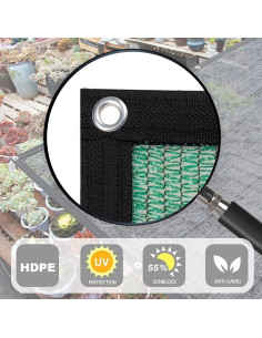 Red de Sombra 55% Historial de Amor 2x3m Verde para Jardín 2